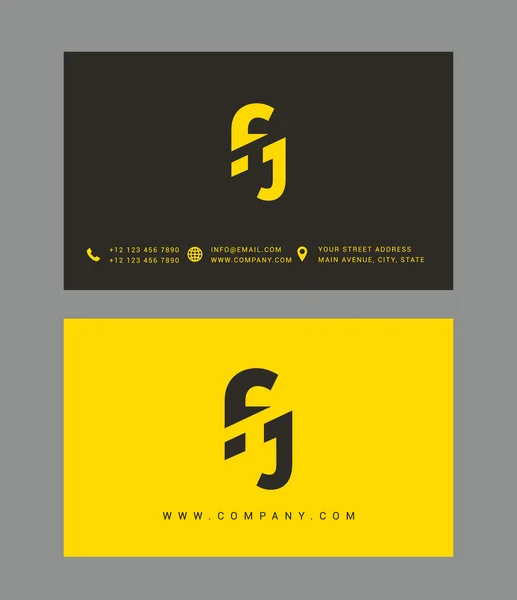 F und j Buchstaben Logo — Stockvektor