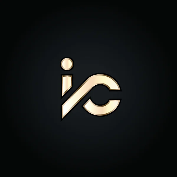 I and C Letters Logo — Stockový vektor