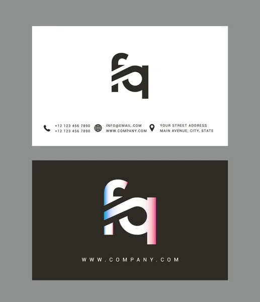 F and Q Letters Logo — Διανυσματικό Αρχείο