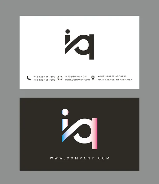 I and Q Letters Logo — Διανυσματικό Αρχείο