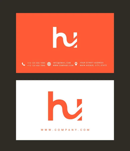 H and U Letters Logo — ストックベクタ