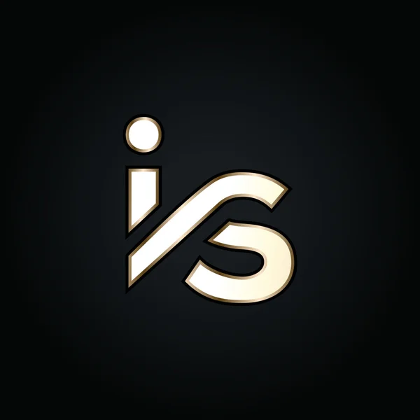 I and S Letters Logo — ストックベクタ