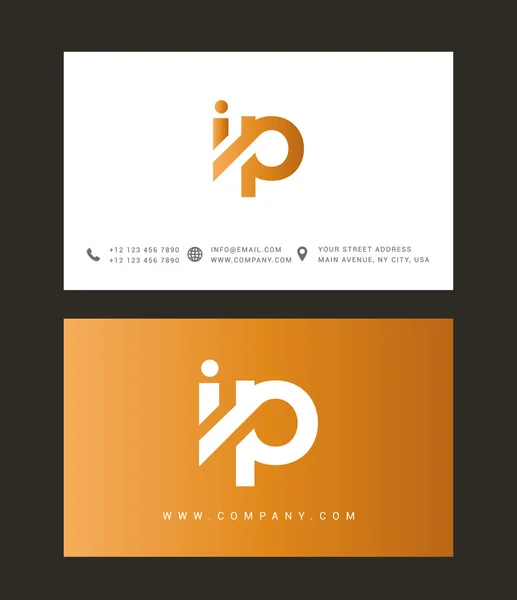 Logotipo de letras I e P — Vetor de Stock