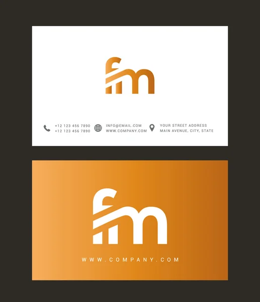 F und m Buchstaben Logo — Stockvektor