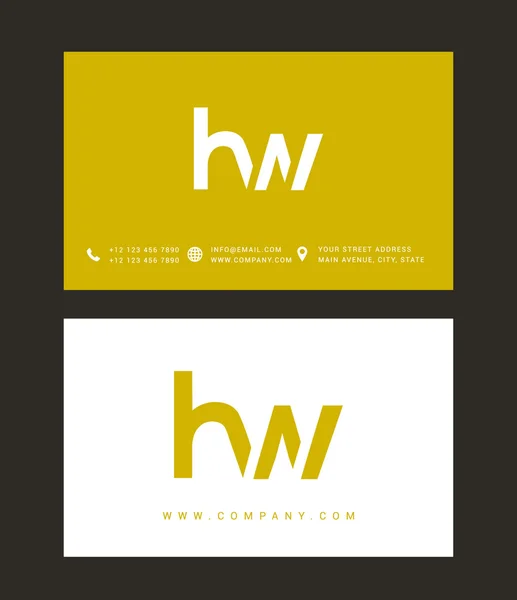 H en W Letters Logo — Stockvector