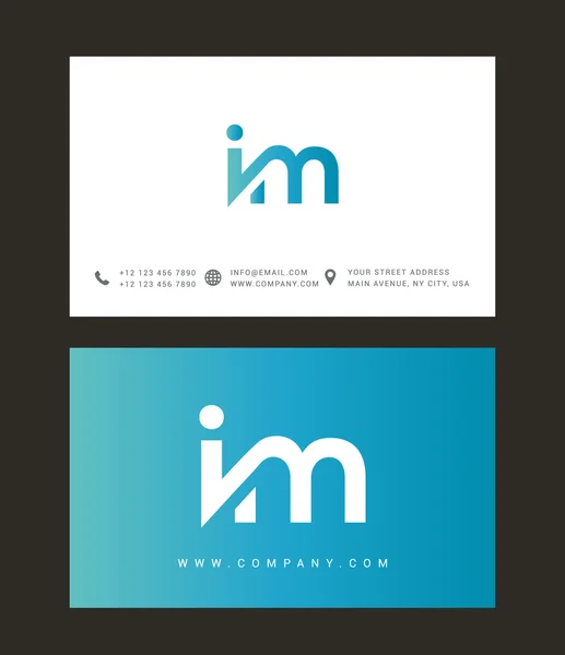 I and M Letters Logo — Stock vektor
