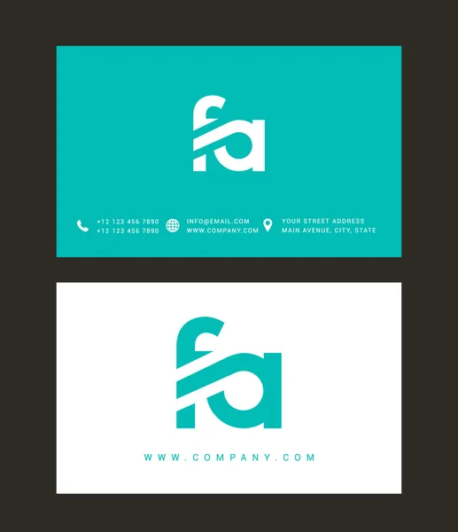 F and A Letters Logo — Stock Vector