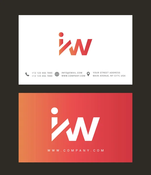 Logotipo de letras I e W — Vetor de Stock