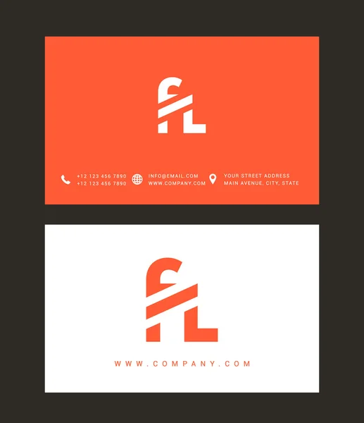 Logo lettere F e L — Vettoriale Stock