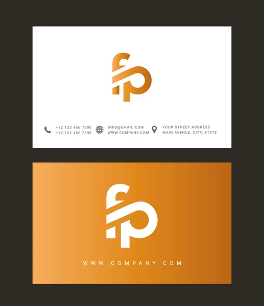 F und p Buchstaben Logo — Stockvektor
