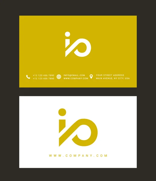 I and O Letters Logo — Stockový vektor