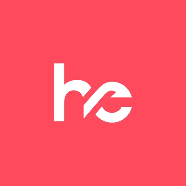 Logo lettere H ed E — Vettoriale Stock