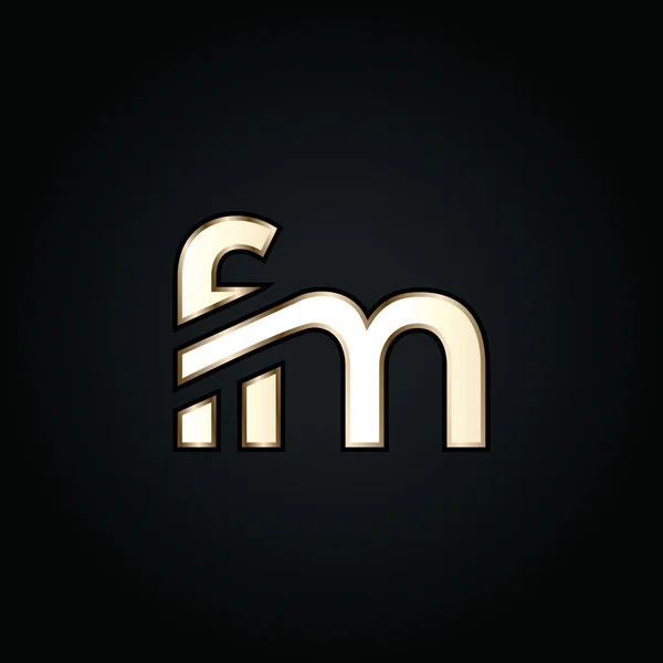 Logo lettere F e M — Vettoriale Stock