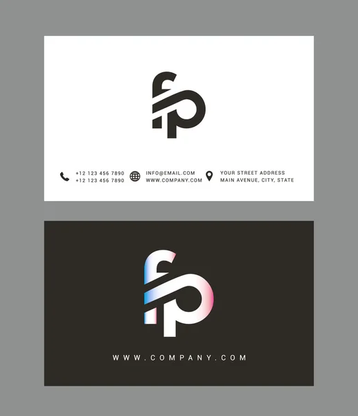 F en P brieven logo — Stockvector