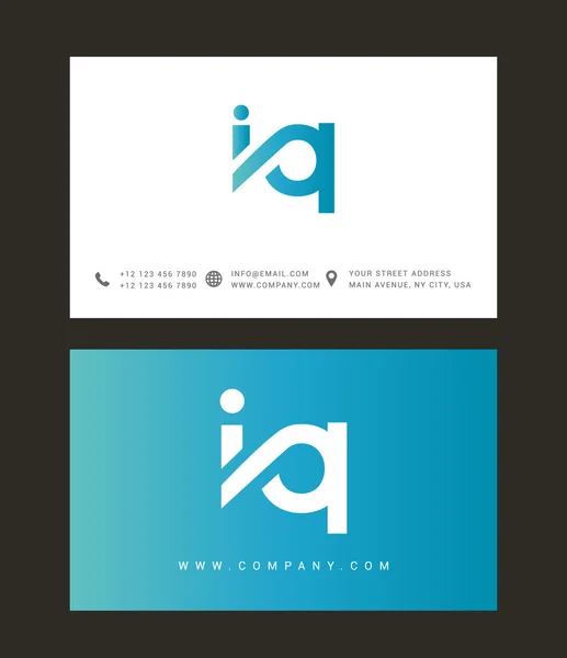 I and Q Letters Logo — ストックベクタ