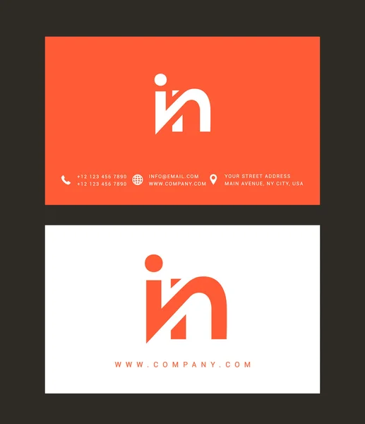 I and N Letters Logo — Stockový vektor
