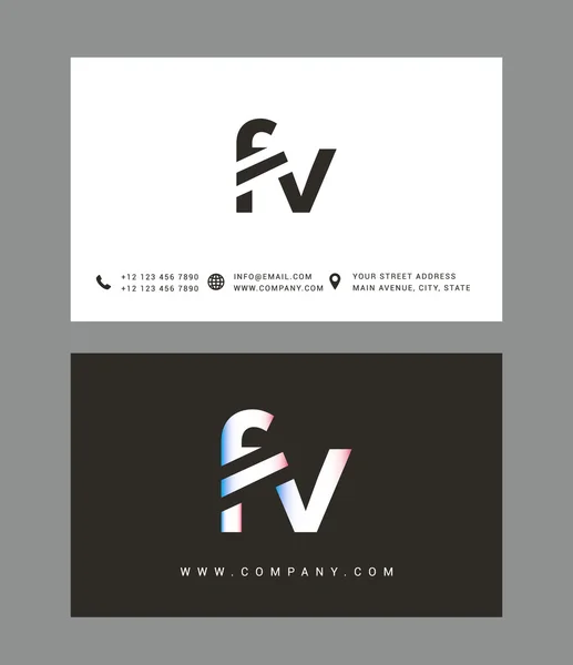 F and V Letters Logo — Stockový vektor