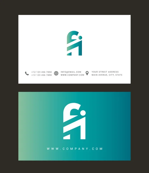 Logotipo de letras F e I —  Vetores de Stock