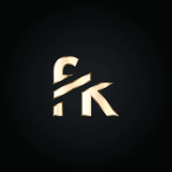 F ve K harf Logo — Stok Vektör