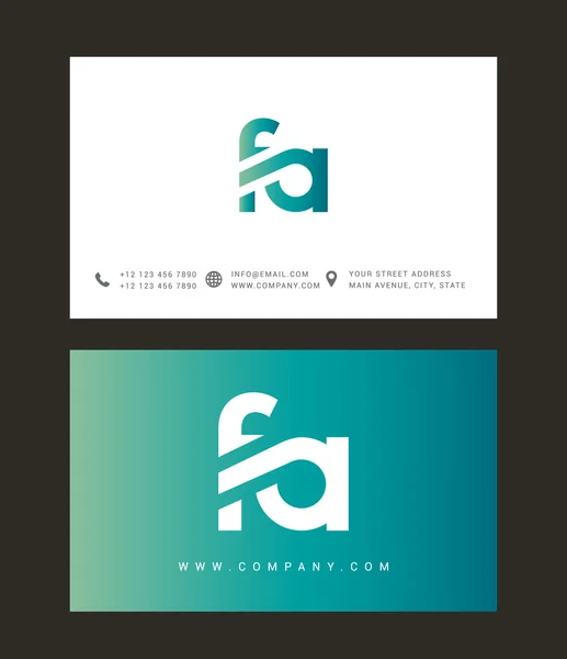 F and A Letters Logo — Stock Vector