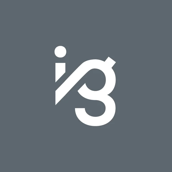 I and G Letters Logo — ストックベクタ