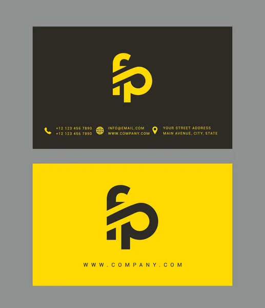 F en P brieven logo — Stockvector