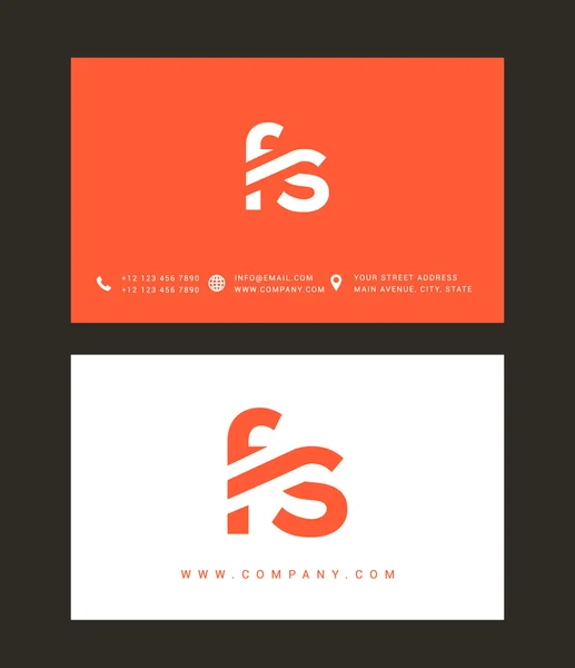 Logotipo de letras F y S — Vector de stock