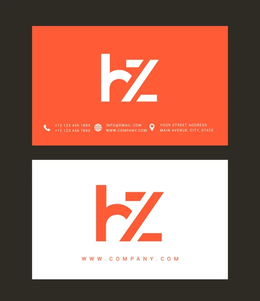 Logo lettere H e Z — Vettoriale Stock