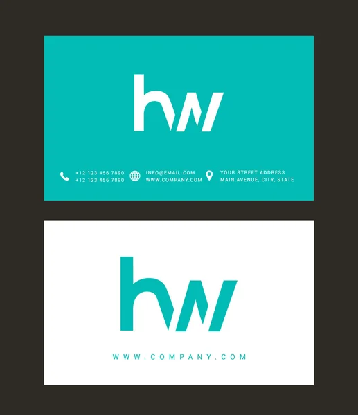 H і W Літери Логотип — стоковий вектор