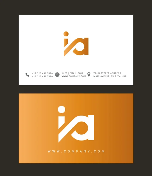 Logotipo I y A Letters — Archivo Imágenes Vectoriales