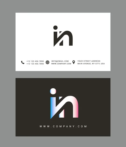 I and N Letters Logo — Stock vektor