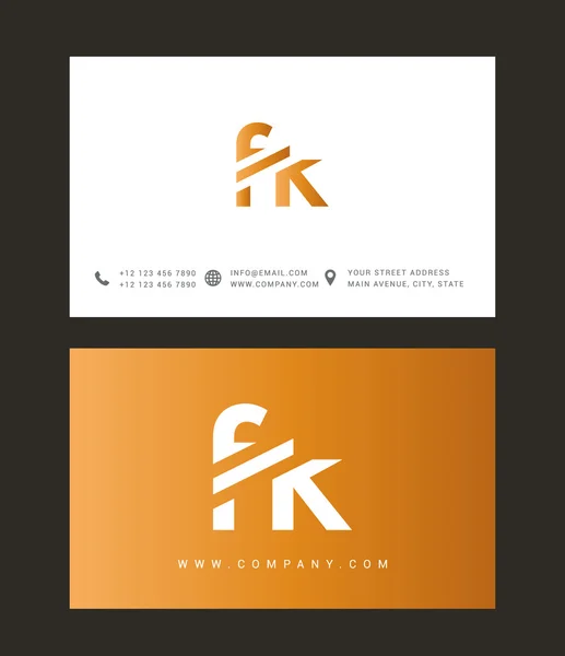 F and K Letters Logo — Διανυσματικό Αρχείο