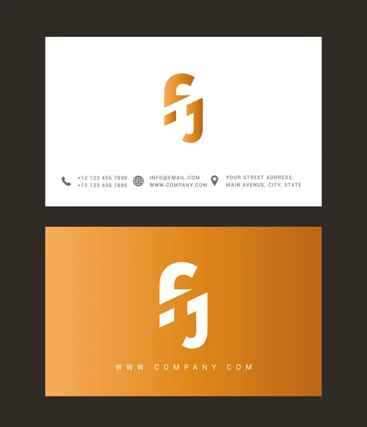 Logo lettere F e J — Vettoriale Stock