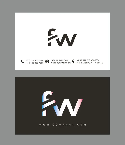 F ve W harfleri Logo — Stok Vektör