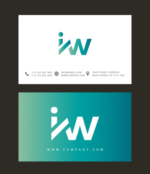 I and W Letters Logo — ストックベクタ