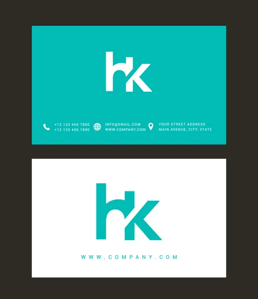 H and K Letters Logo — Stockový vektor