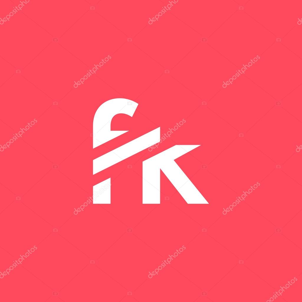 F and K Letters Logo. vector illustration