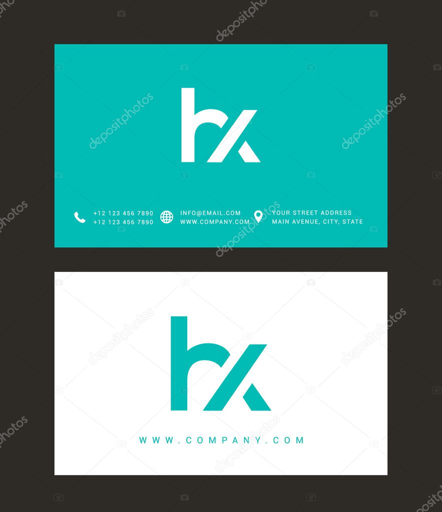 H and X Letters Logo, with Business Card Templates. Vector