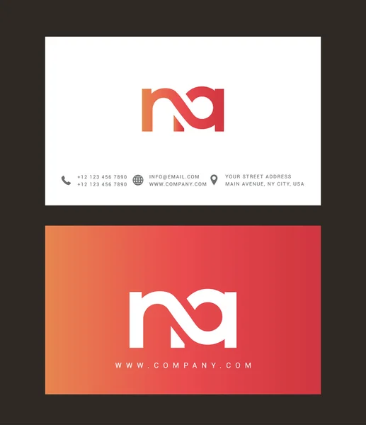 N A Letters Logo vector. — Stockfoto
