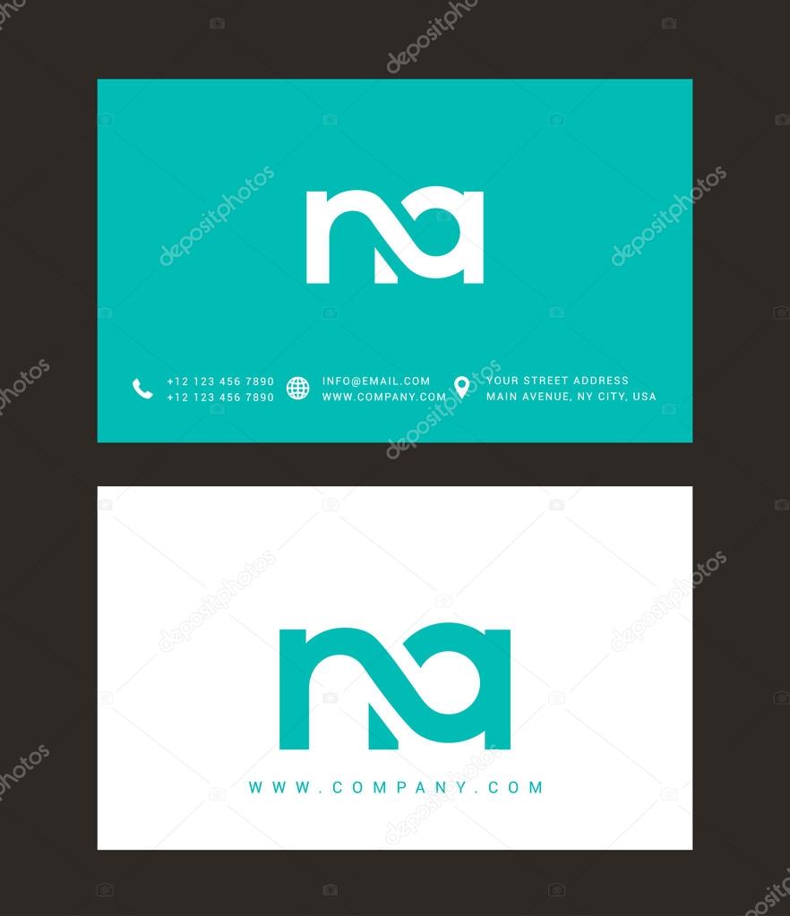 N & A Letters Logo, Business Card Template Vector