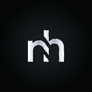 N H harfleri Logo vektör.
