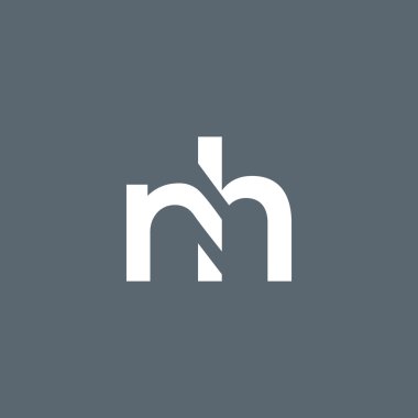 N H harfleri Logo vektör.