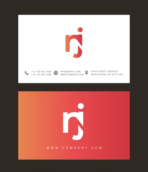 N J Letters Logo vector. — Stockfoto