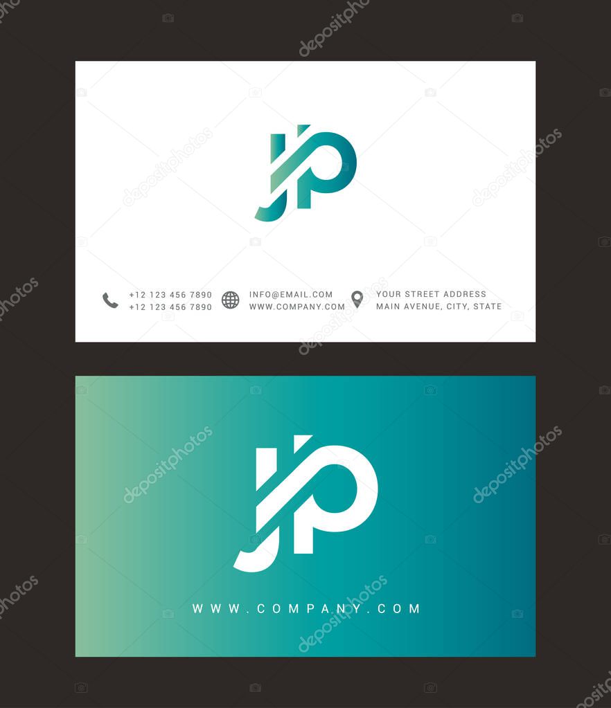 Modern letter logo design template J and P, vector illustration