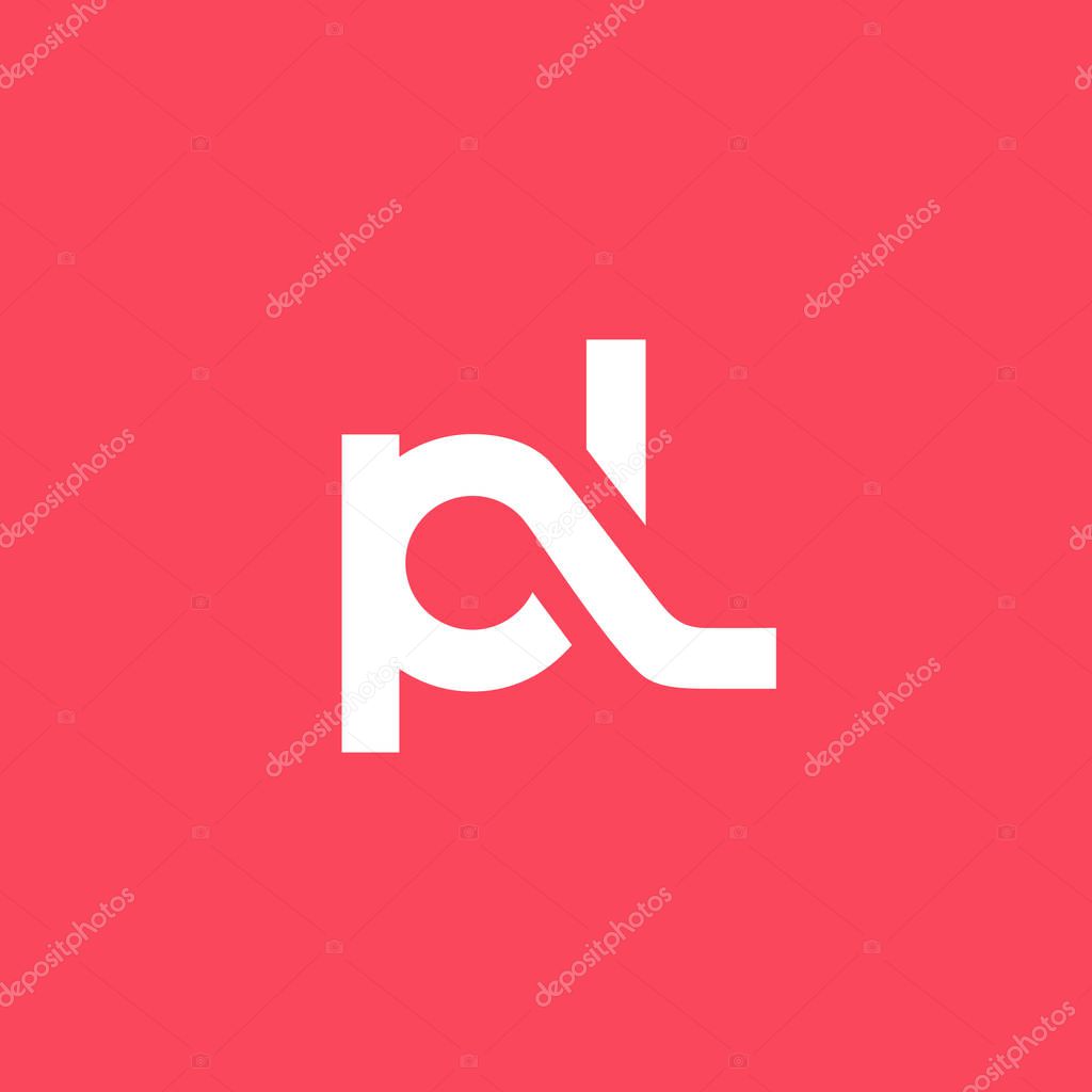 Modern letter logo design template P and L, vector illustration