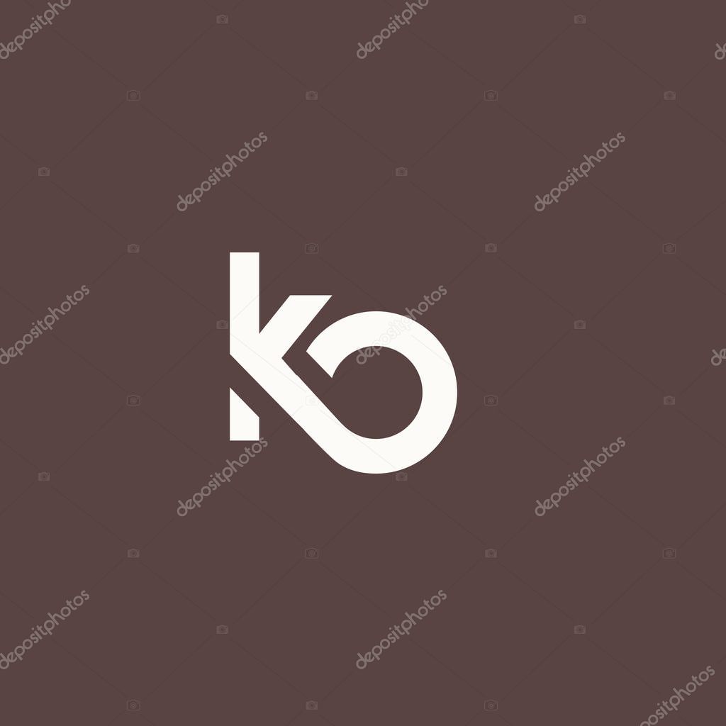 Modern letter logo design template K and O, vector illustration
