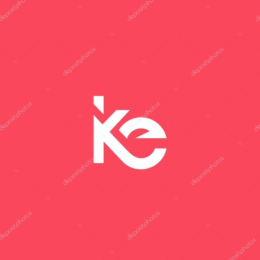 Modern letter logo design template K and E, vector illustration