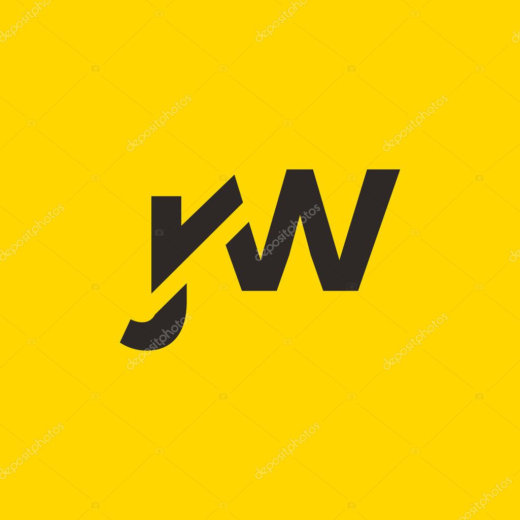 Modern letter logo design template J and W, vector illustration