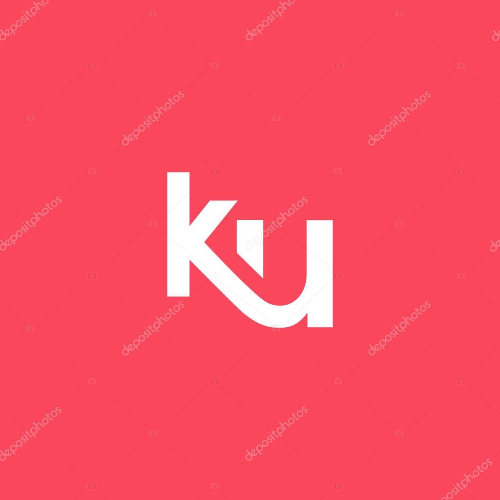 Modern letter logo design template K and U, vector illustration
