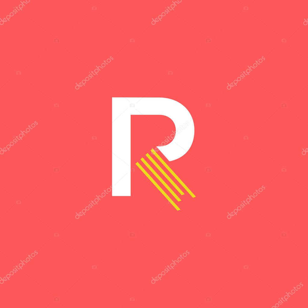 Modern letter logo design template, letter R, vector illustration